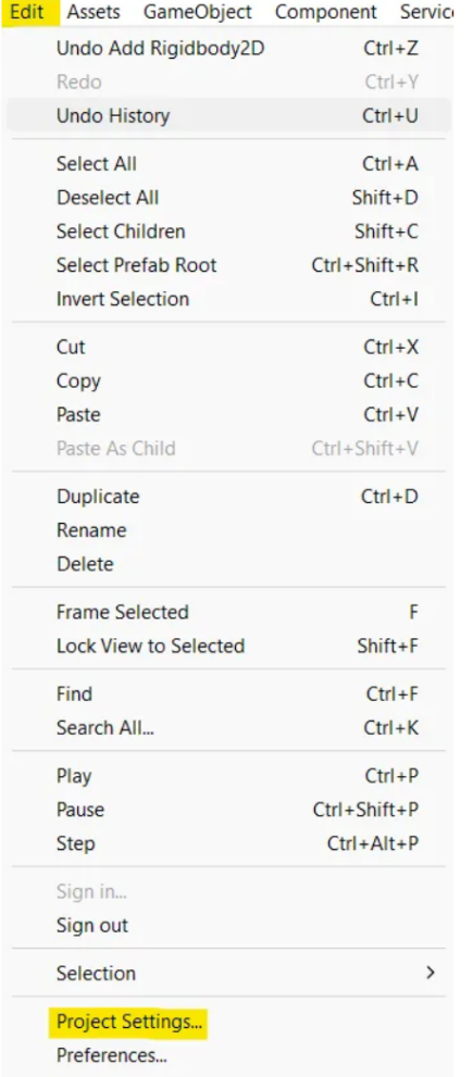 EditProjectSettings-Unity
